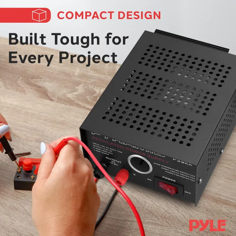 Compact Bench Power Supply 5A Linear Regulated 13.8V DC 115V AC