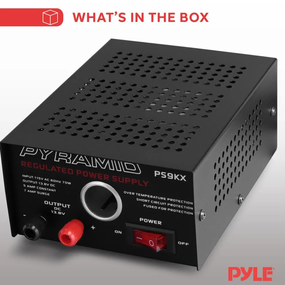 Compact Bench Power Supply 5A Linear Regulated 13.8V DC 115V AC