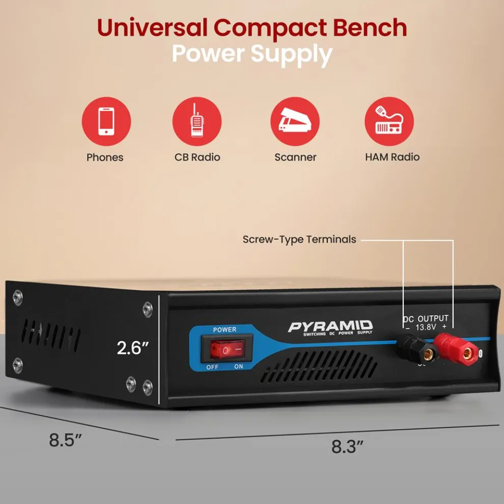 Compact Bench Power Supply 30A Regulated AC-DC Converter Cooling Fan