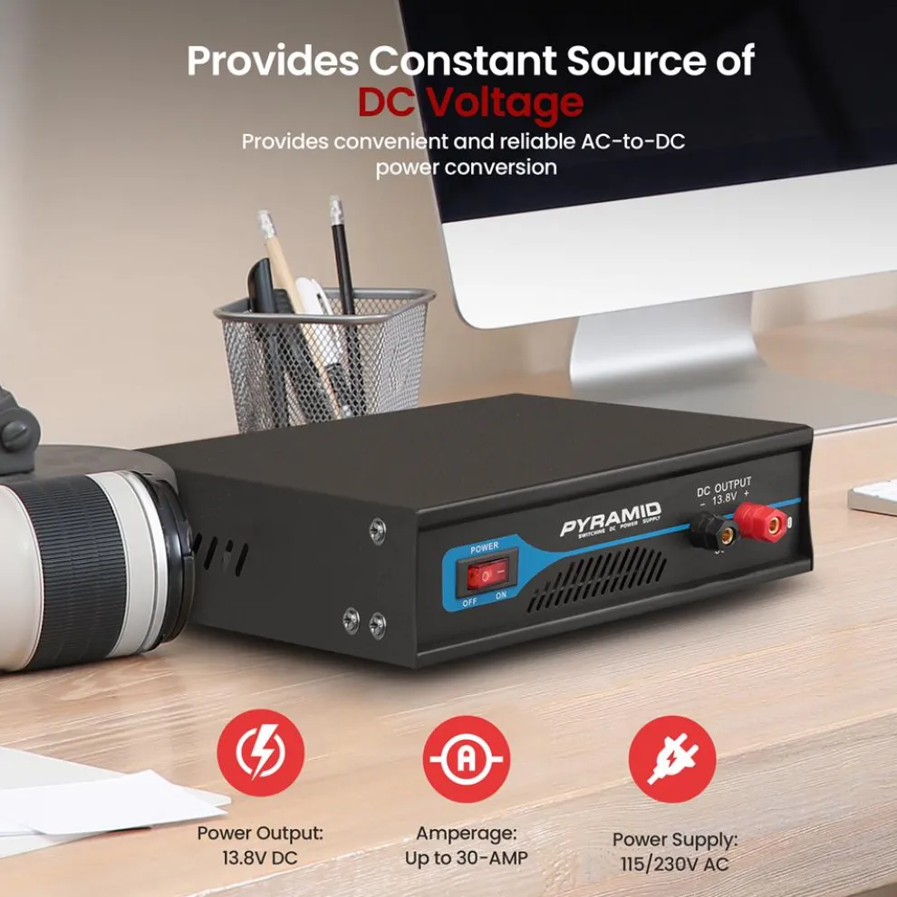 Compact Bench Power Supply 30A Regulated AC-DC Converter Cooling Fan