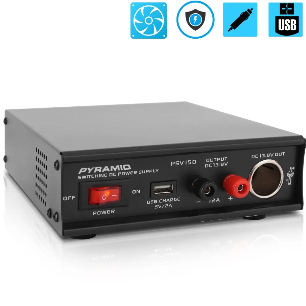 Compact Bench Power Supply 12A Variable Linear Regulated AC-DC Converter