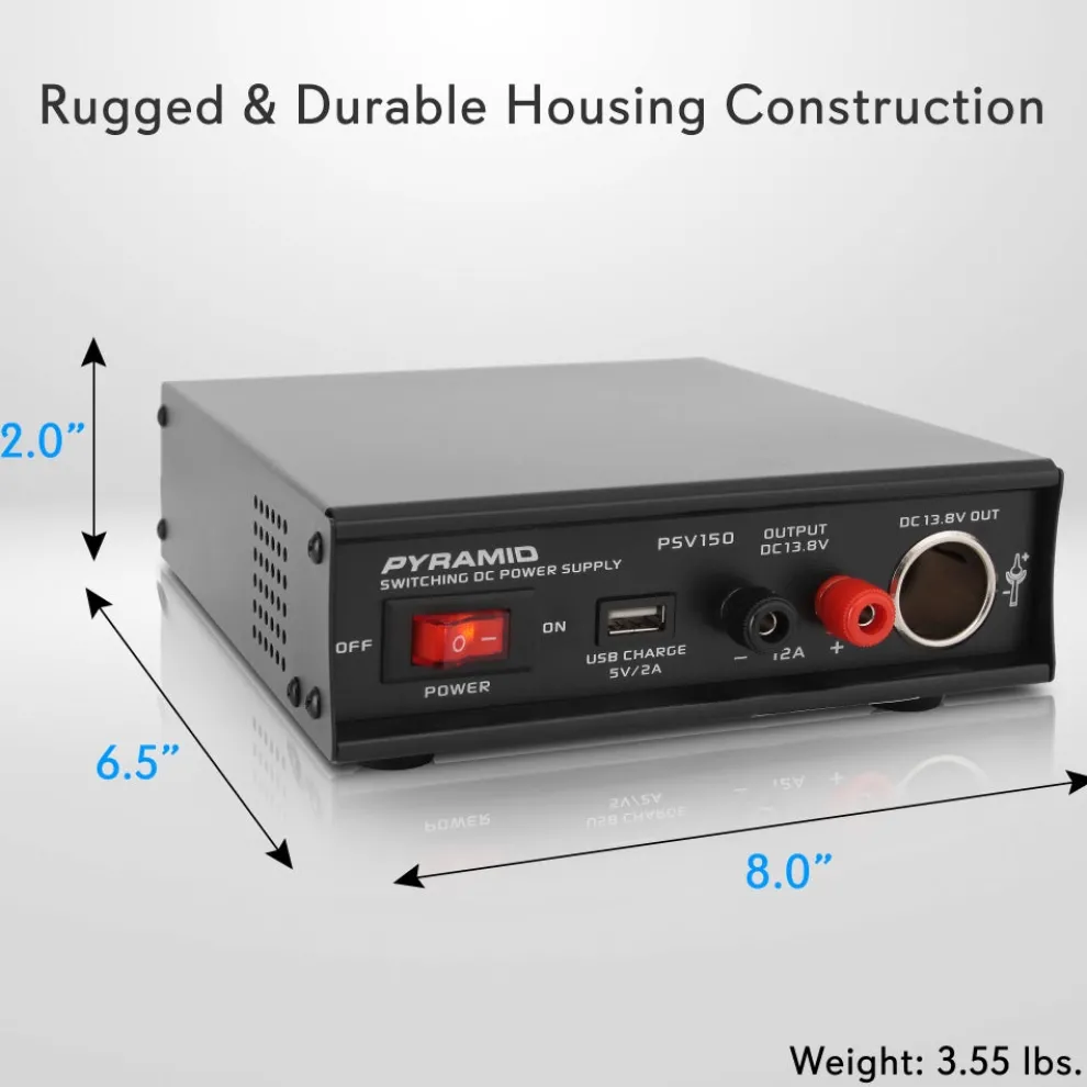 Compact Bench Power Supply 12A Variable Linear Regulated AC-DC Converter