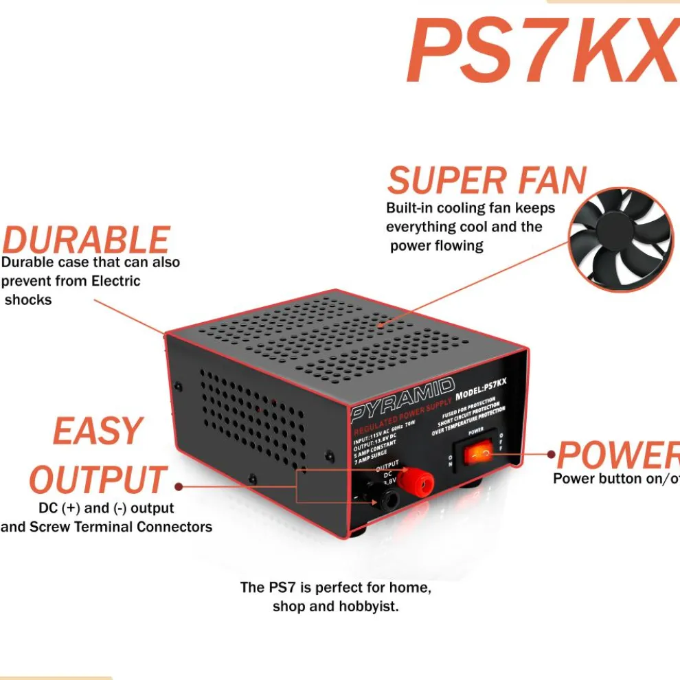 Compact Bench Power Supply 5A Linear Regulated 12V Converter