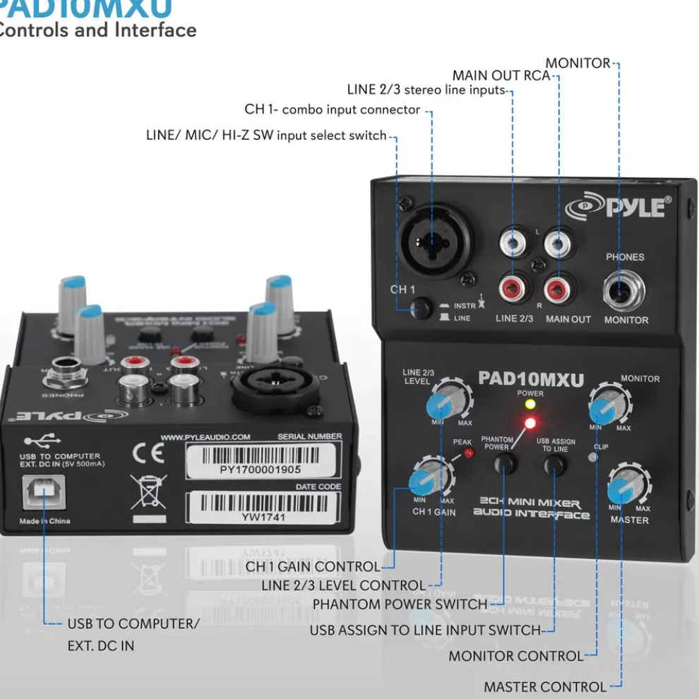 Compact Dj Mixer Pro Audio Interface