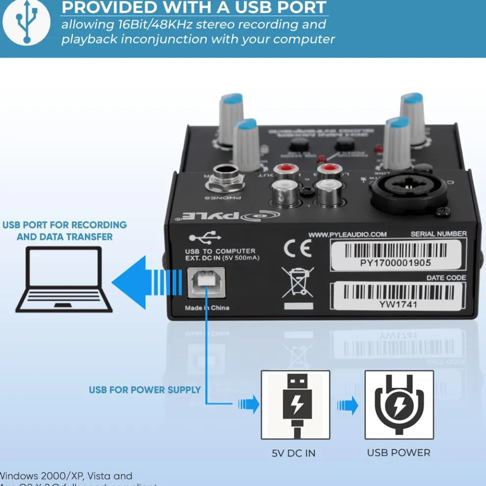 Compact Dj Mixer Pro Audio Interface