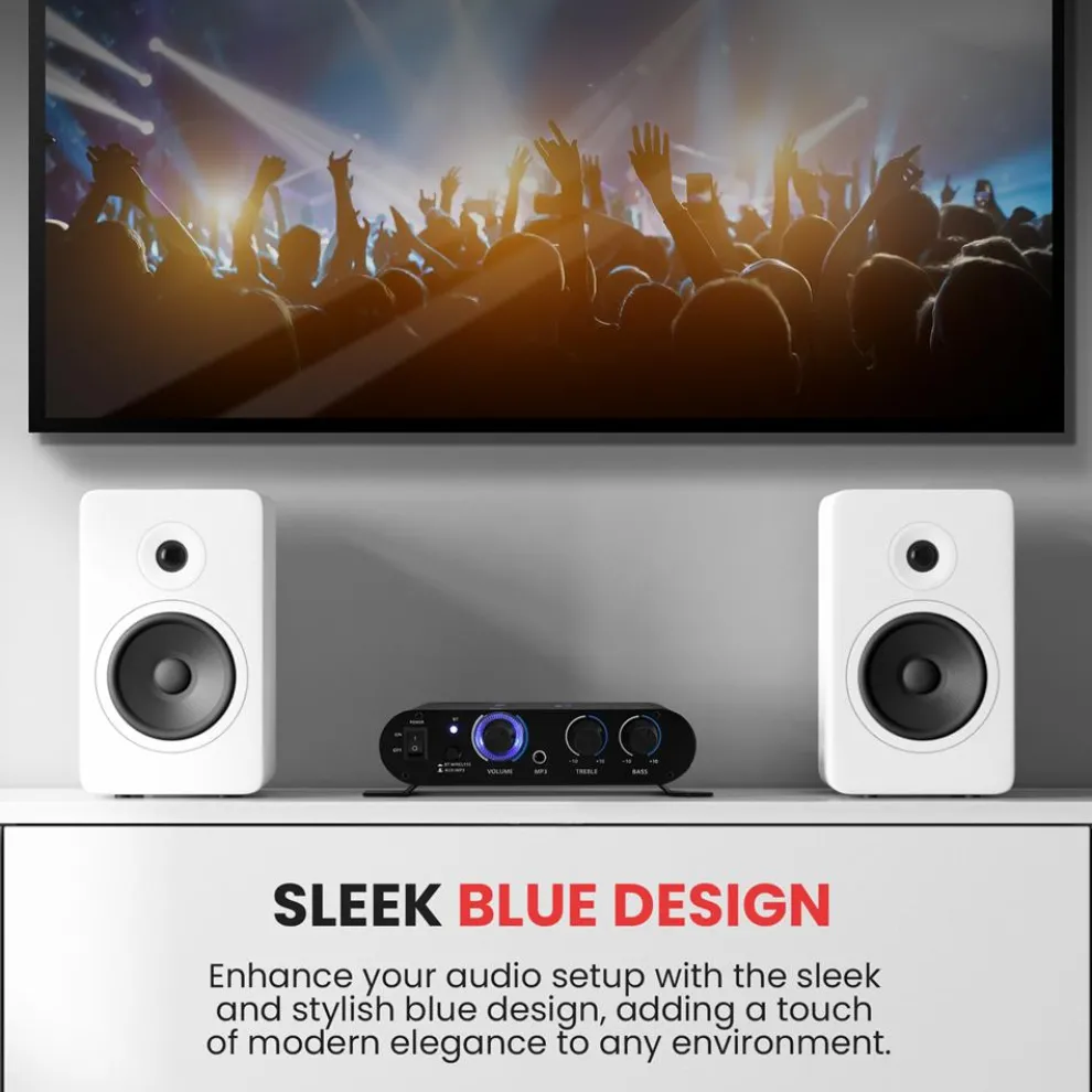 Compact Mini Bluetooth Audio Amplifier with Mic Input