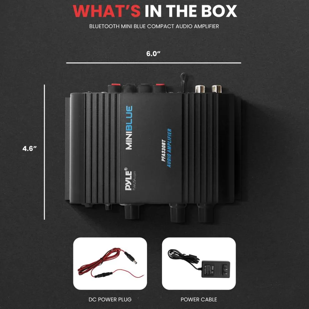 Compact Mini Bluetooth Audio Amplifier with Mic Input