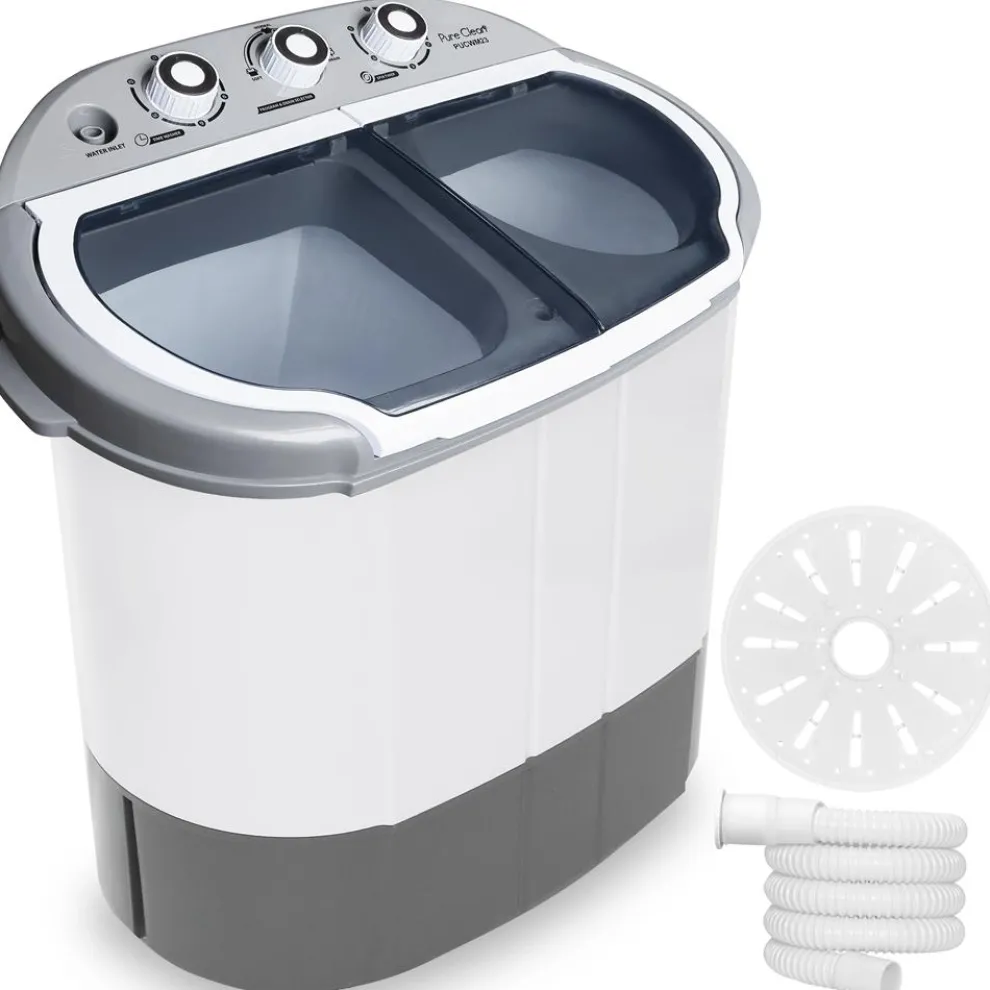 Compact Washer Dryer Combo, Space-Saving, 11lbs Capacity, Gray