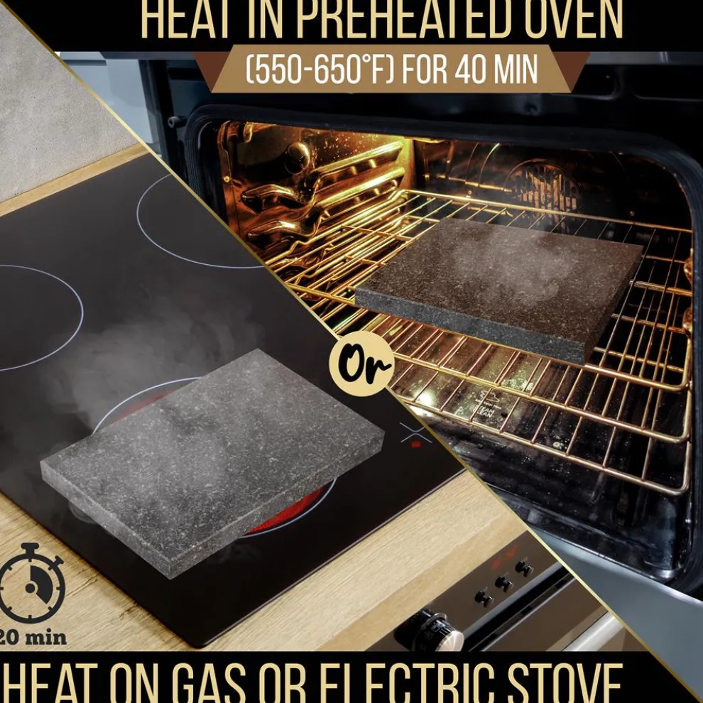 Cooking Stone Grill Set - Retains Heat - Natural Granite Stone