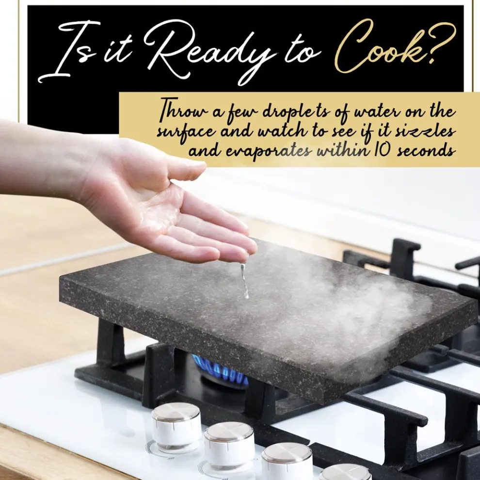 Cooking Stone Grill Set - Retains Heat - Natural Granite Stone