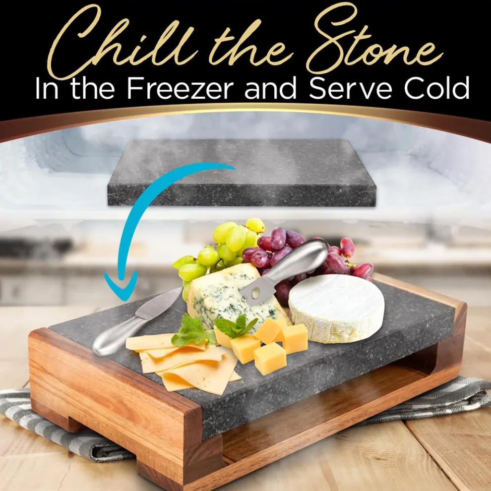Cooking Stone Grill Set - Retains Heat - Natural Granite Stone