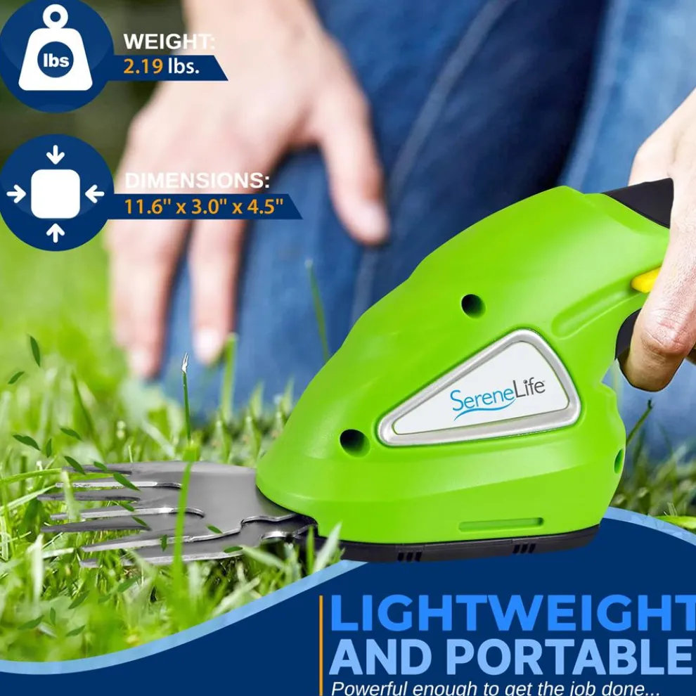 Cordless Grass Cutter & Hedge Trimmer, Rechargeable, Quick Change Blades, Green