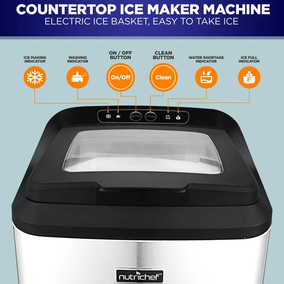 Countertop Nugget Ice Maker - Fast 26 lbs/Day, Stainless Steel