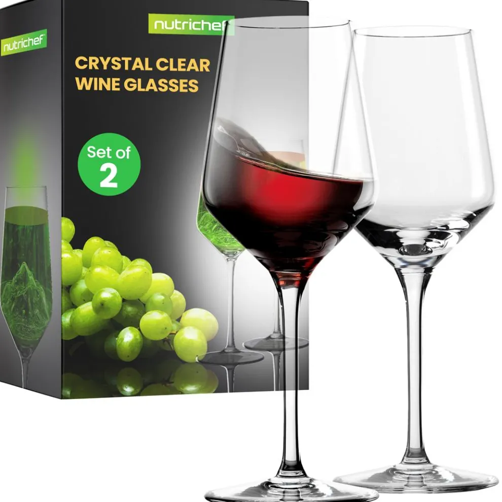 Crystal Wine Glasses - Elegant Design, Lead-Free Crystal, Dishwasher Safe