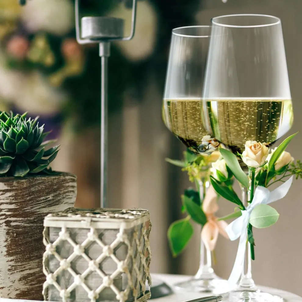Crystal Wine Glasses - Elegant Design, Lead-Free Crystal, Dishwasher Safe