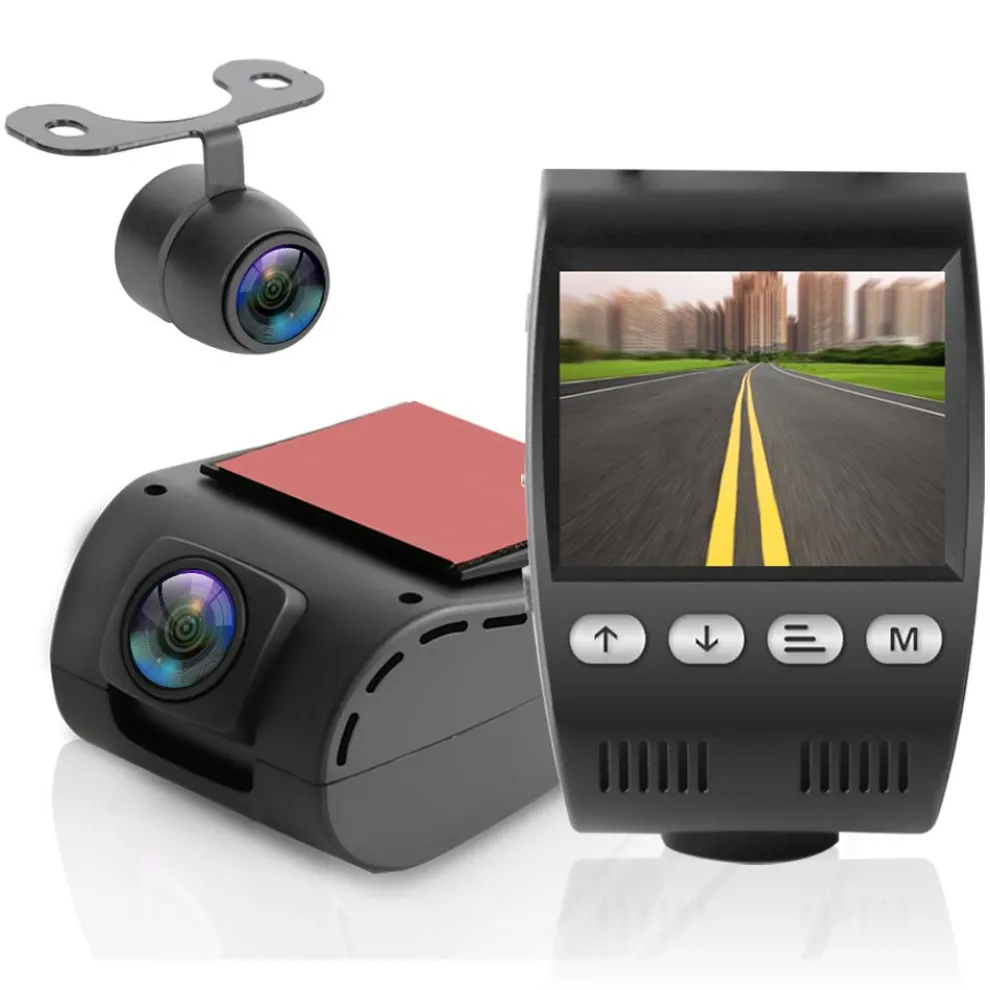 Dash Cam DVR 1080p HD Video, Night Vision, Dual Camera, 2" LCD Display