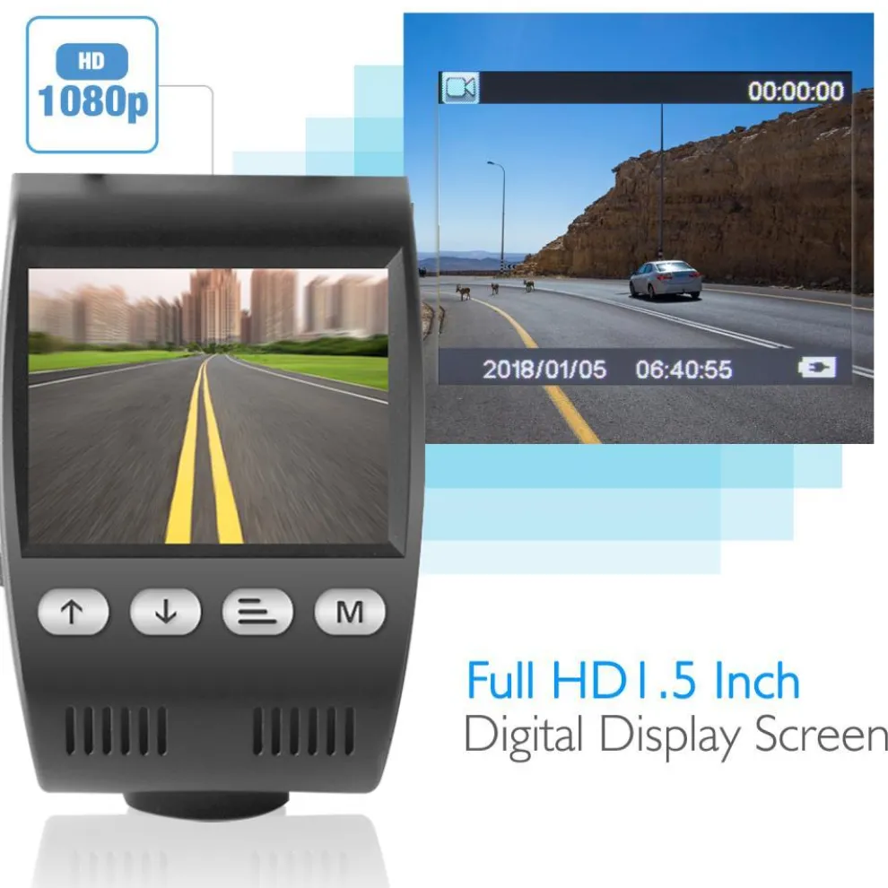 Dash Cam DVR 1080p HD Video, Night Vision, Dual Camera, 2