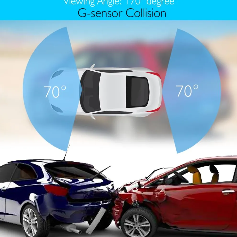 Dash Cam DVR 1080p HD Video, Night Vision, Dual Camera, 2