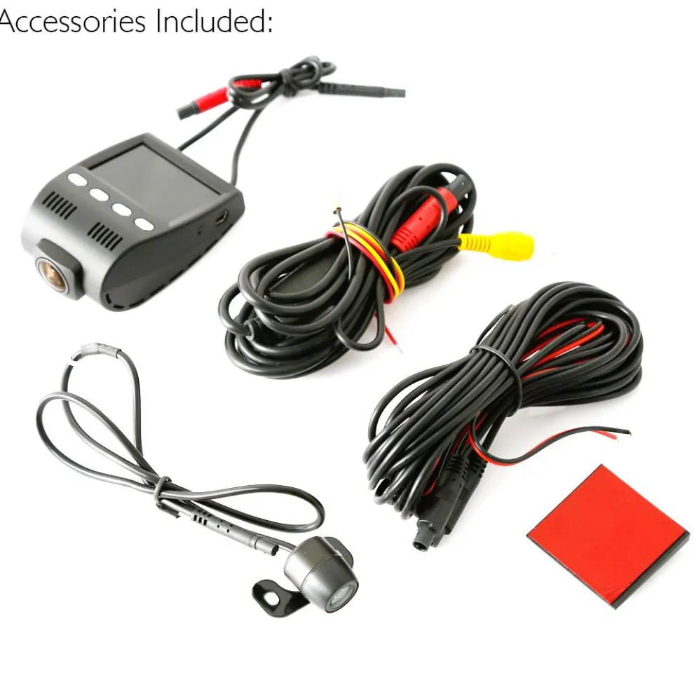 Dash Cam DVR 1080p HD Video, Night Vision, Dual Camera, 2