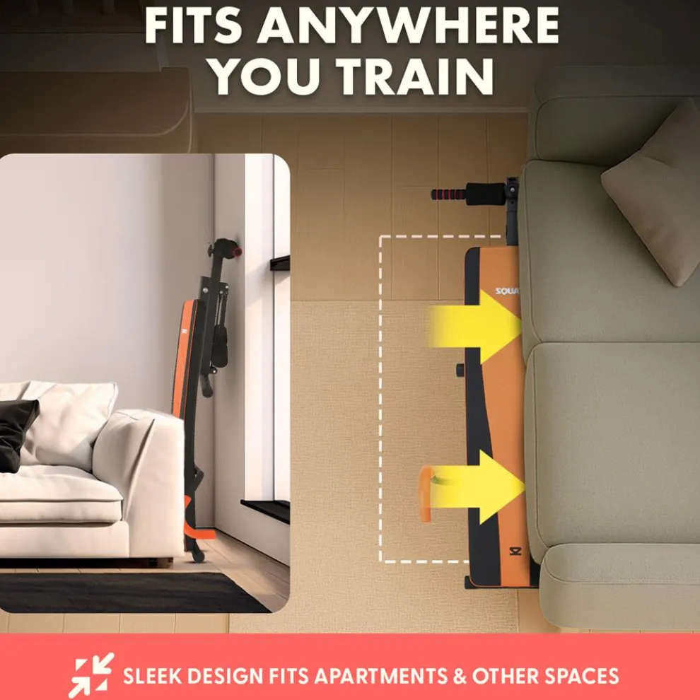 Decline Situp Bench for Abs, 5-Level Adjustable, Steel, Red