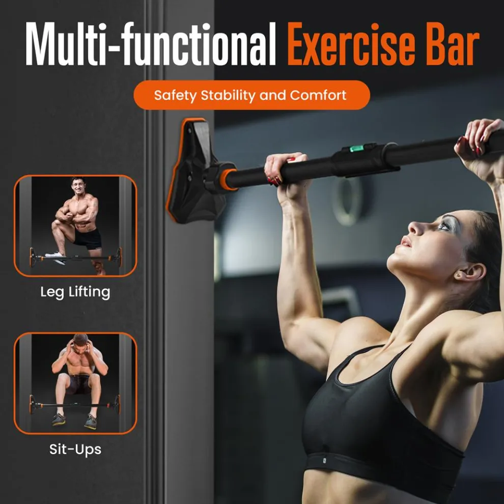 Doorway Pull-Up & Push-Up Bars Set, Adjustable, Anti-Skid, Home Gym Equipment