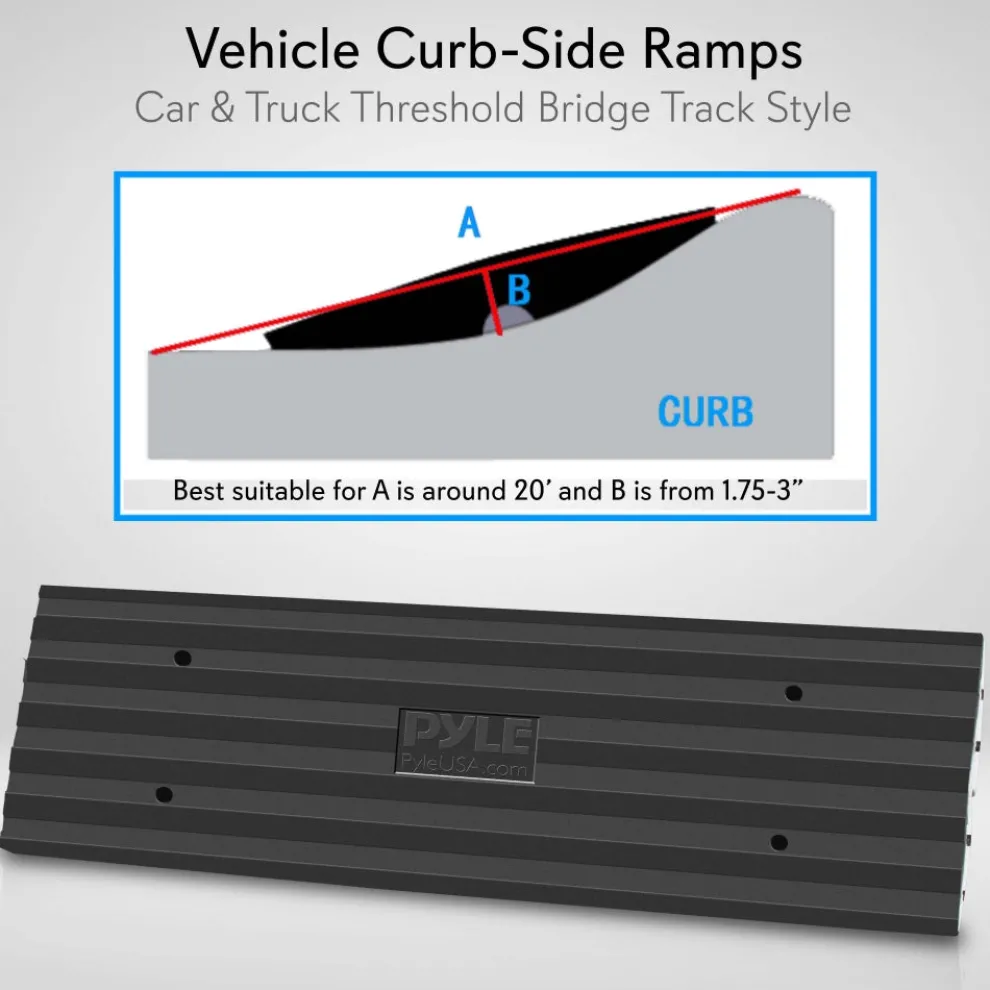 Driveway Curb Ramp - 11,000 lb Capacity, Heavy Duty Rubber, 4 ft Length