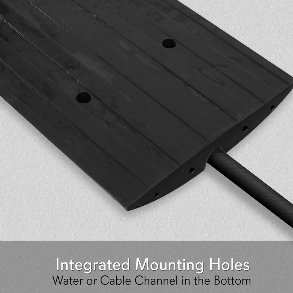 Driveway Curb Ramp - 11,000 lb Capacity, Heavy Duty Rubber, 4 ft Length