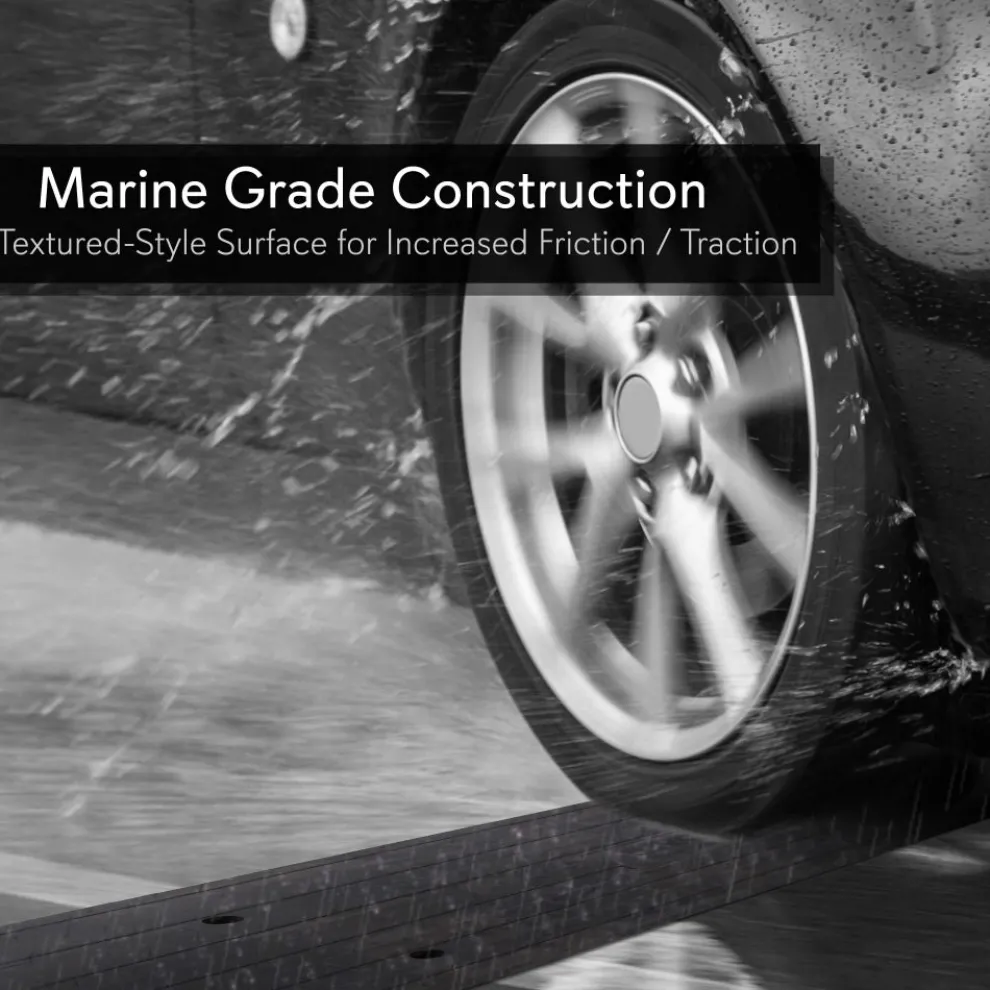 Driveway Curb Ramp - 11,000 lb Capacity, Heavy Duty Rubber, 4 ft Length