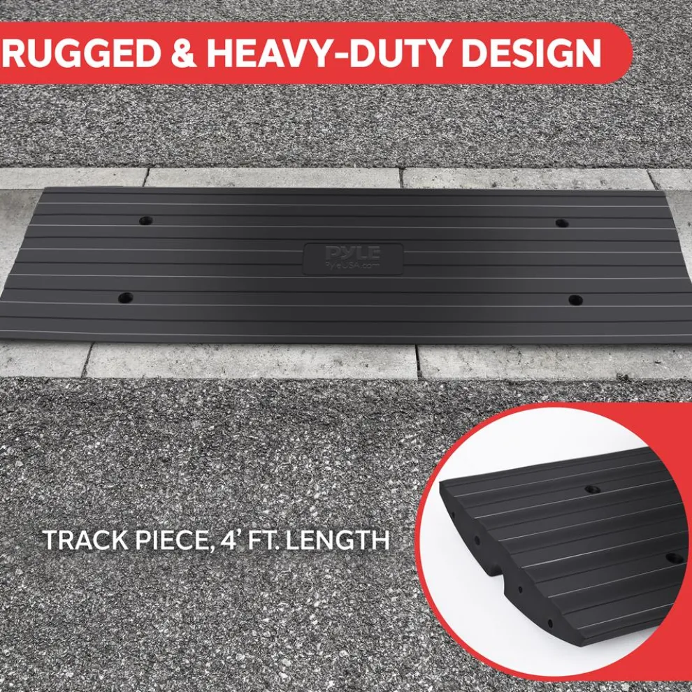 Driveway Curb Ramps 11,000lb Capacity Heavy Duty Rubber 4ft 2pc Set