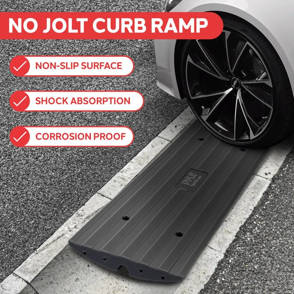 Driveway Curb Ramps 11,000lb Capacity Heavy Duty Rubber 4ft 2pc Set