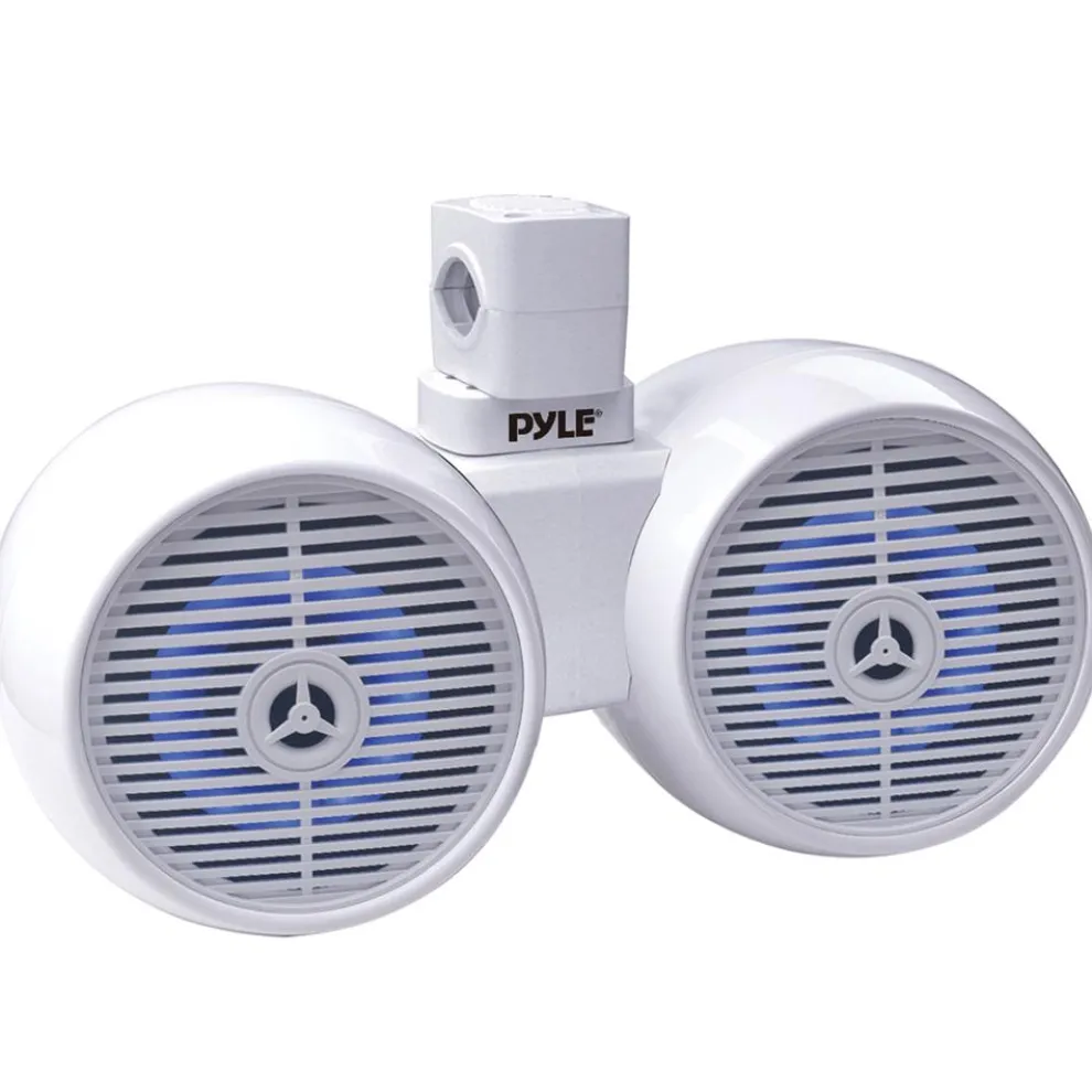 Dual Bluetooth Marine Speakers 300W Waterproof LED White