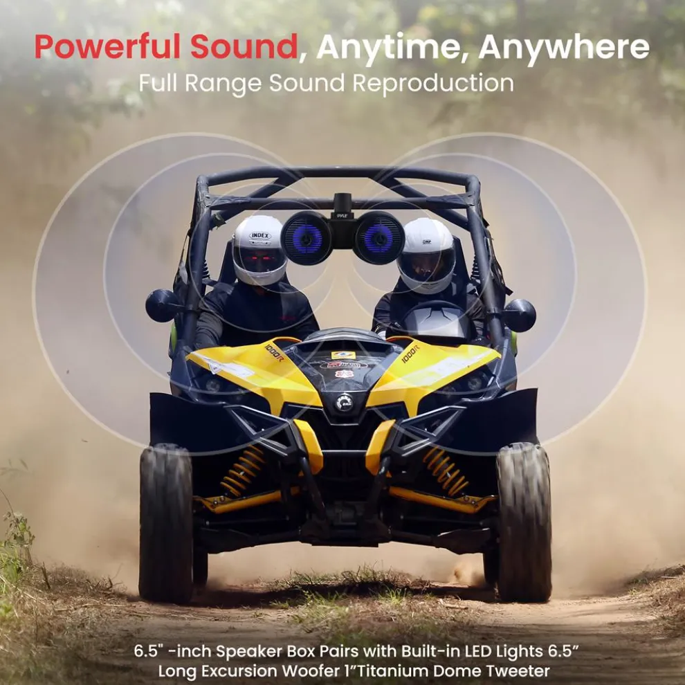 Dual Bluetooth Marine Speakers - Waterproof 200W LED 6.5