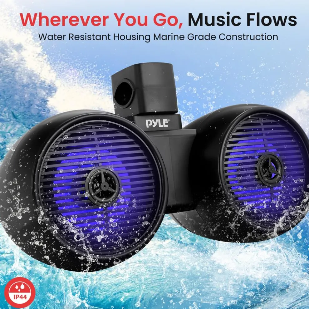 Dual Bluetooth Marine Speakers - Waterproof 200W LED 6.5