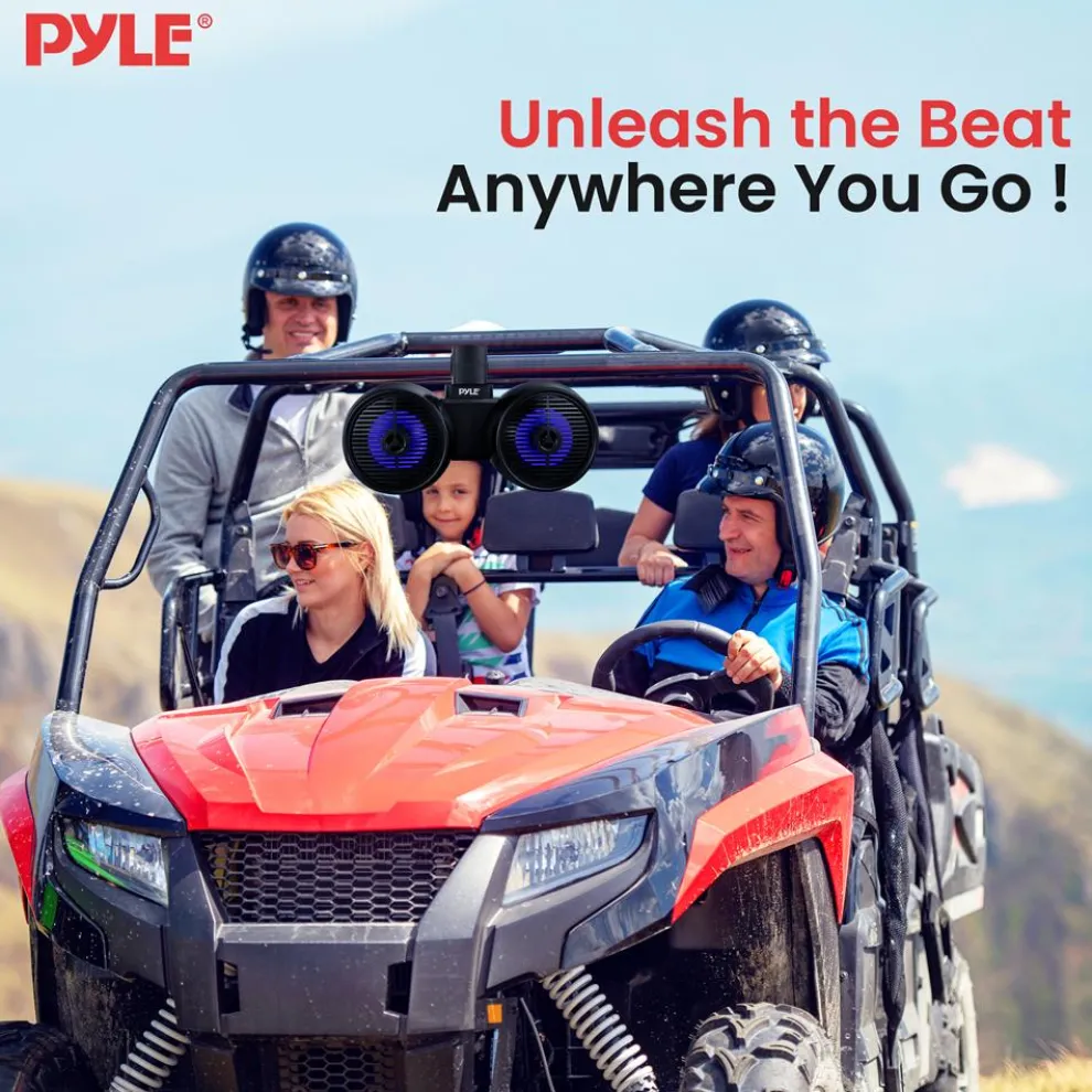 Dual Bluetooth Marine Speakers - Waterproof 200W LED 6.5