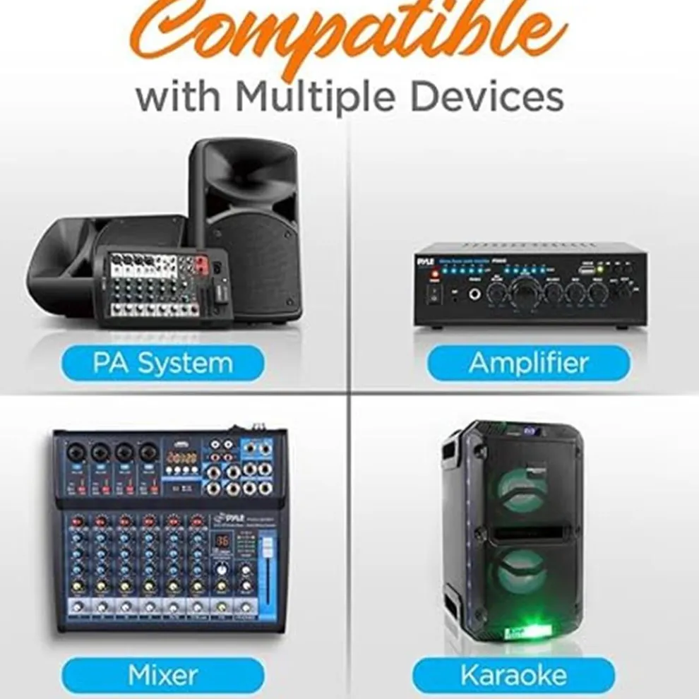 Dual Channel Wireless Mic System - Clear Sound, Adjustable Volume, VHF