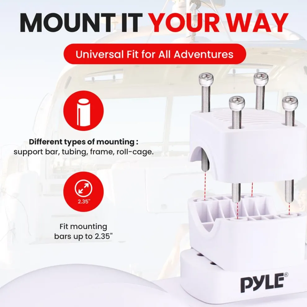 Dual Marine Speakers 300W Waterproof LED 8