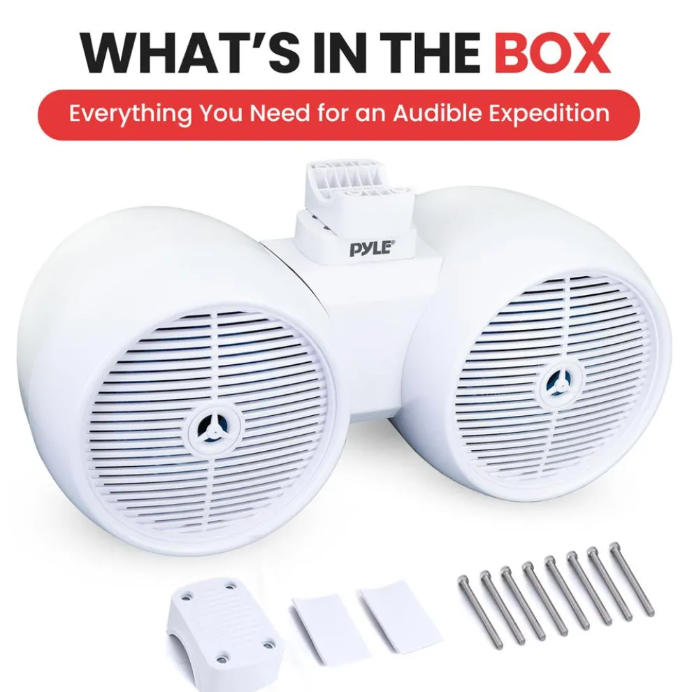 Dual Marine Speakers 300W Waterproof LED 8