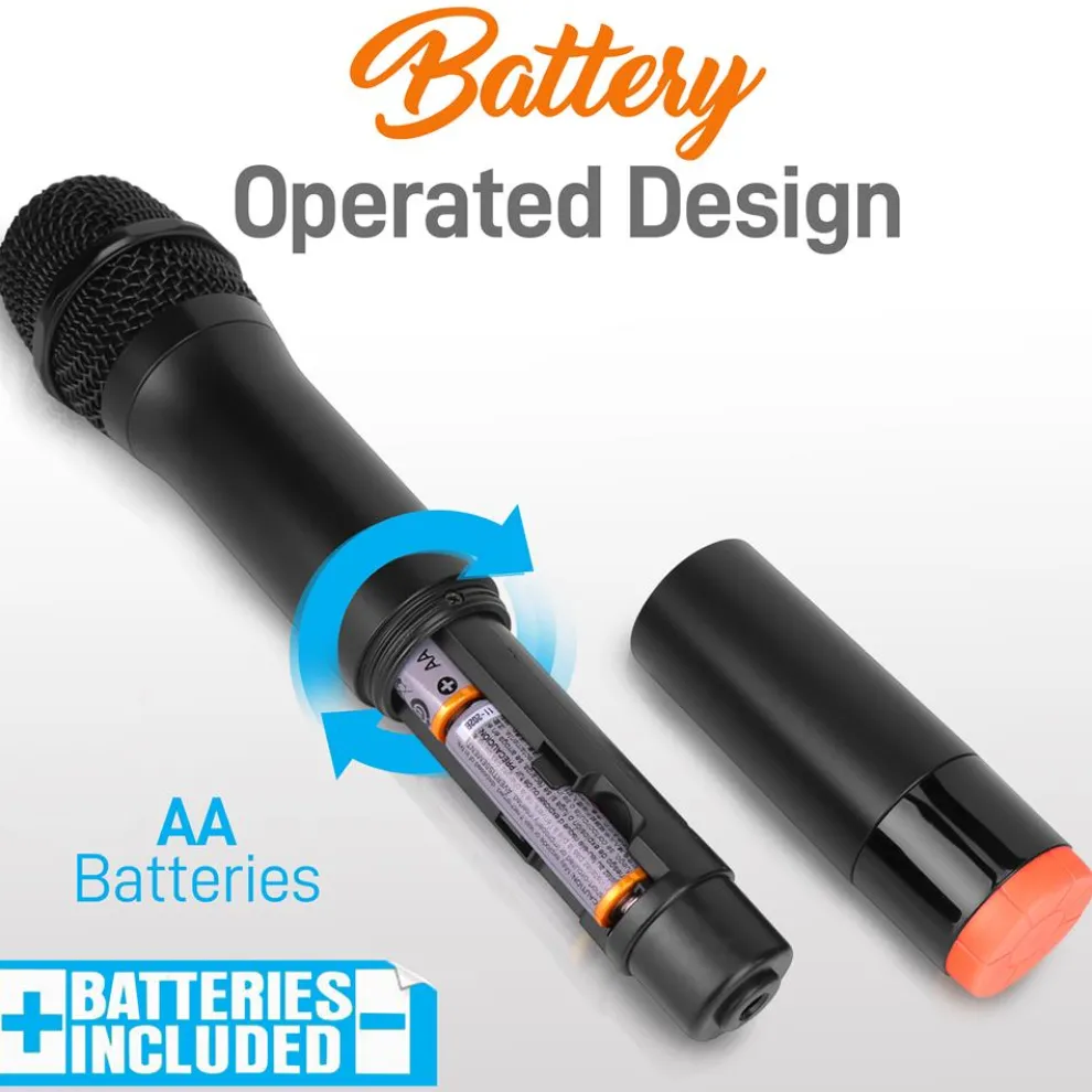 Dual UHF Wireless Microphone System 200' Range LCD Display Rack Mountable