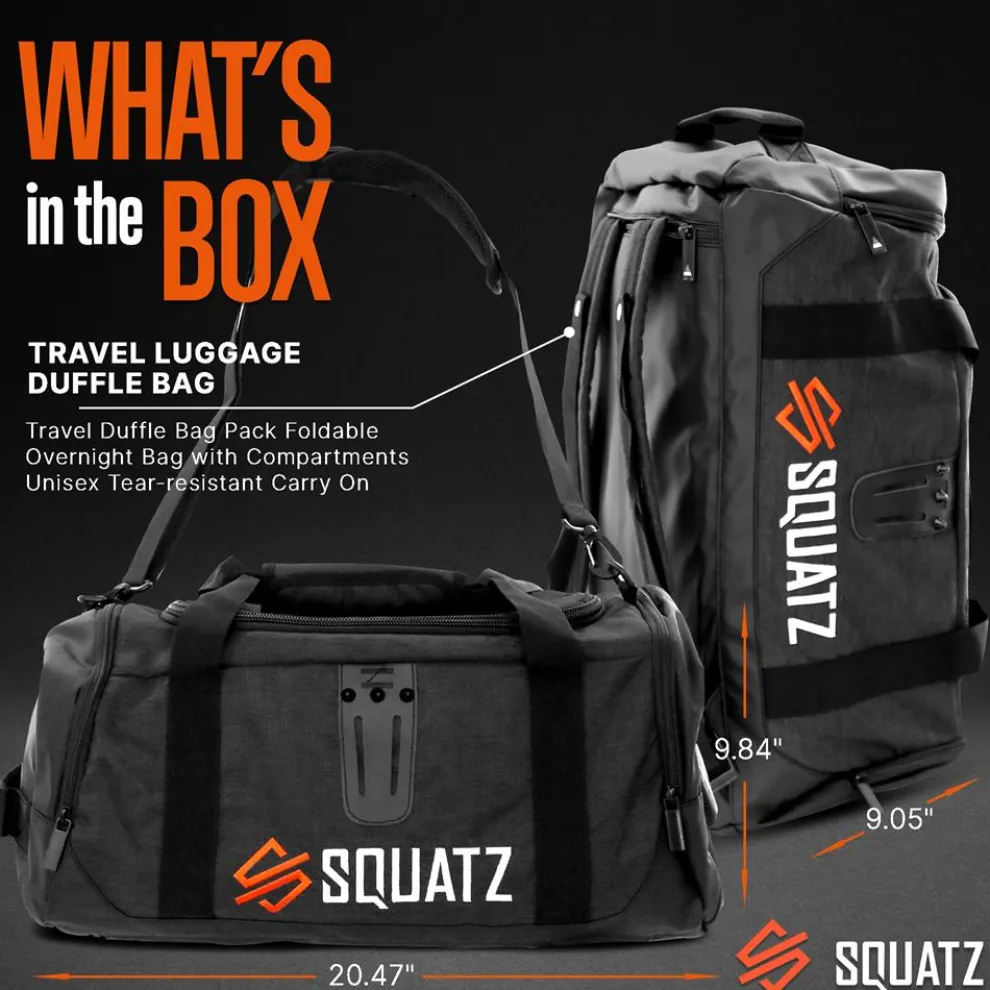 Duffle Bag with USB Port, Tear-Resistant Polyester, Extra Large, Black