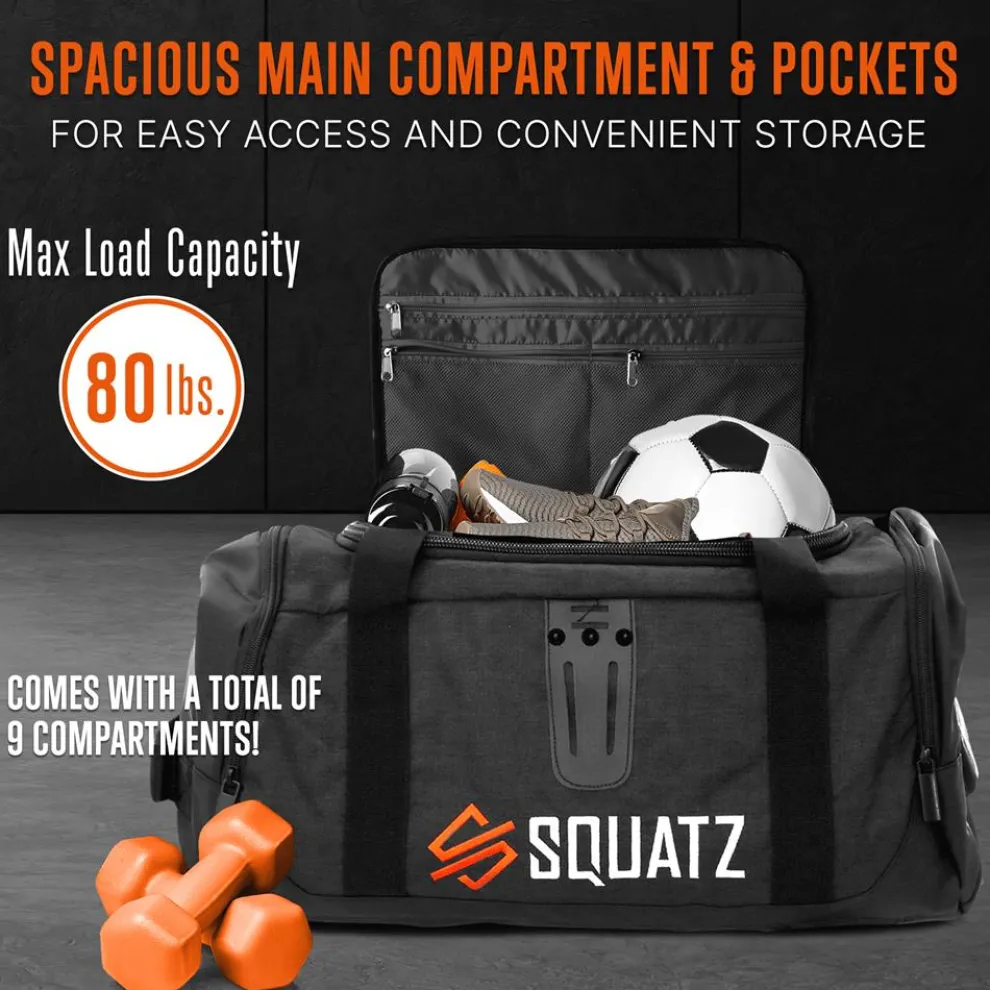 Duffle Bag with USB Port, Tear-Resistant Polyester, Extra Large, Black