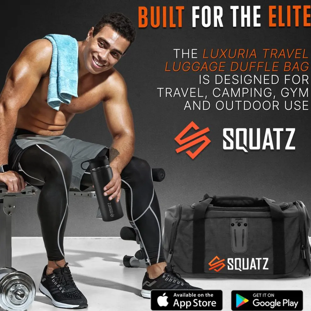 Duffle Bag with USB Port, Tear-Resistant Polyester, Extra Large, Black