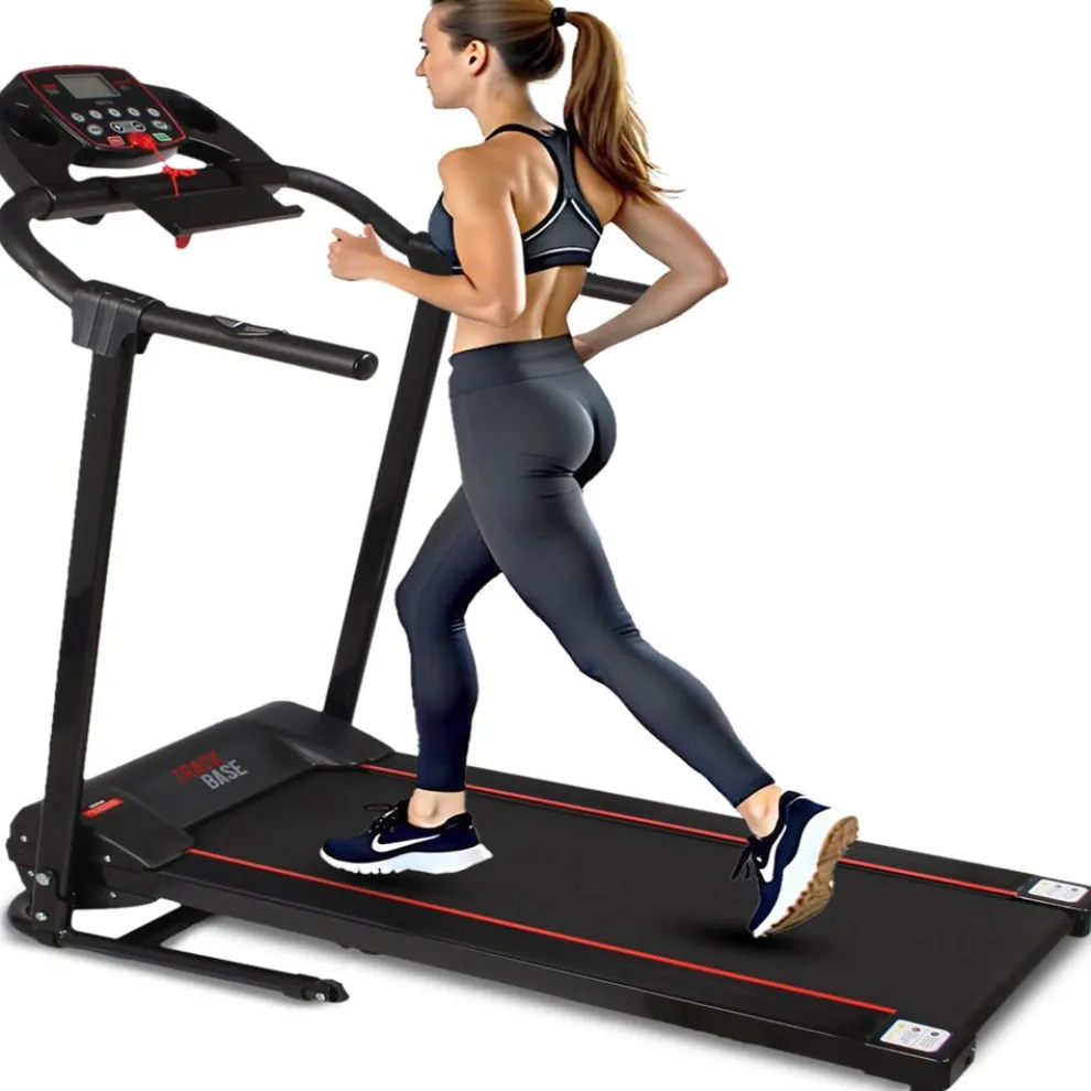 Electric Folding Treadmill, Compact Design, Bluetooth, 12 Modes