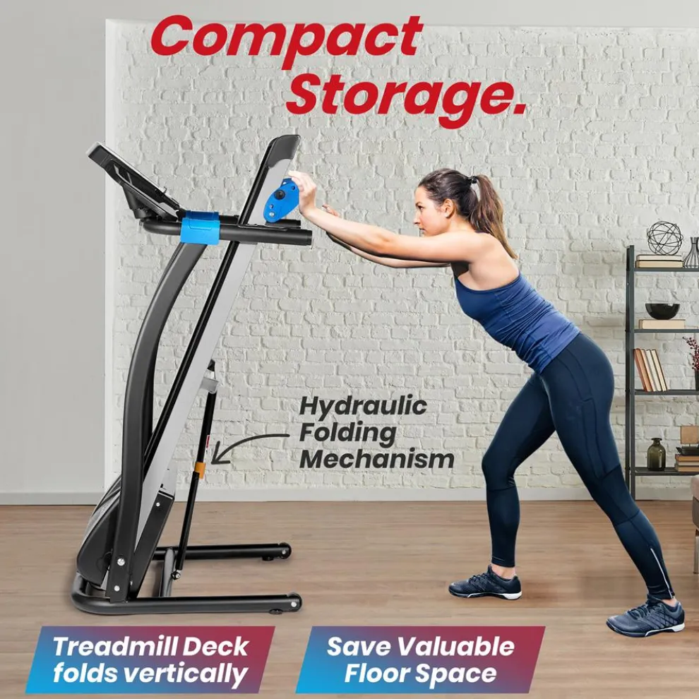 Electric Folding Treadmill, Space-Saving, 1.5 HP, Bluetooth App