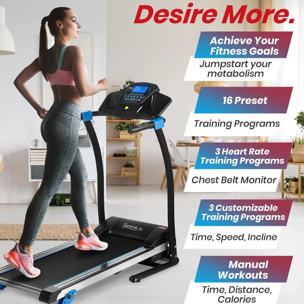 Electric Folding Treadmill, Space-Saving, 1.5 HP, Bluetooth App