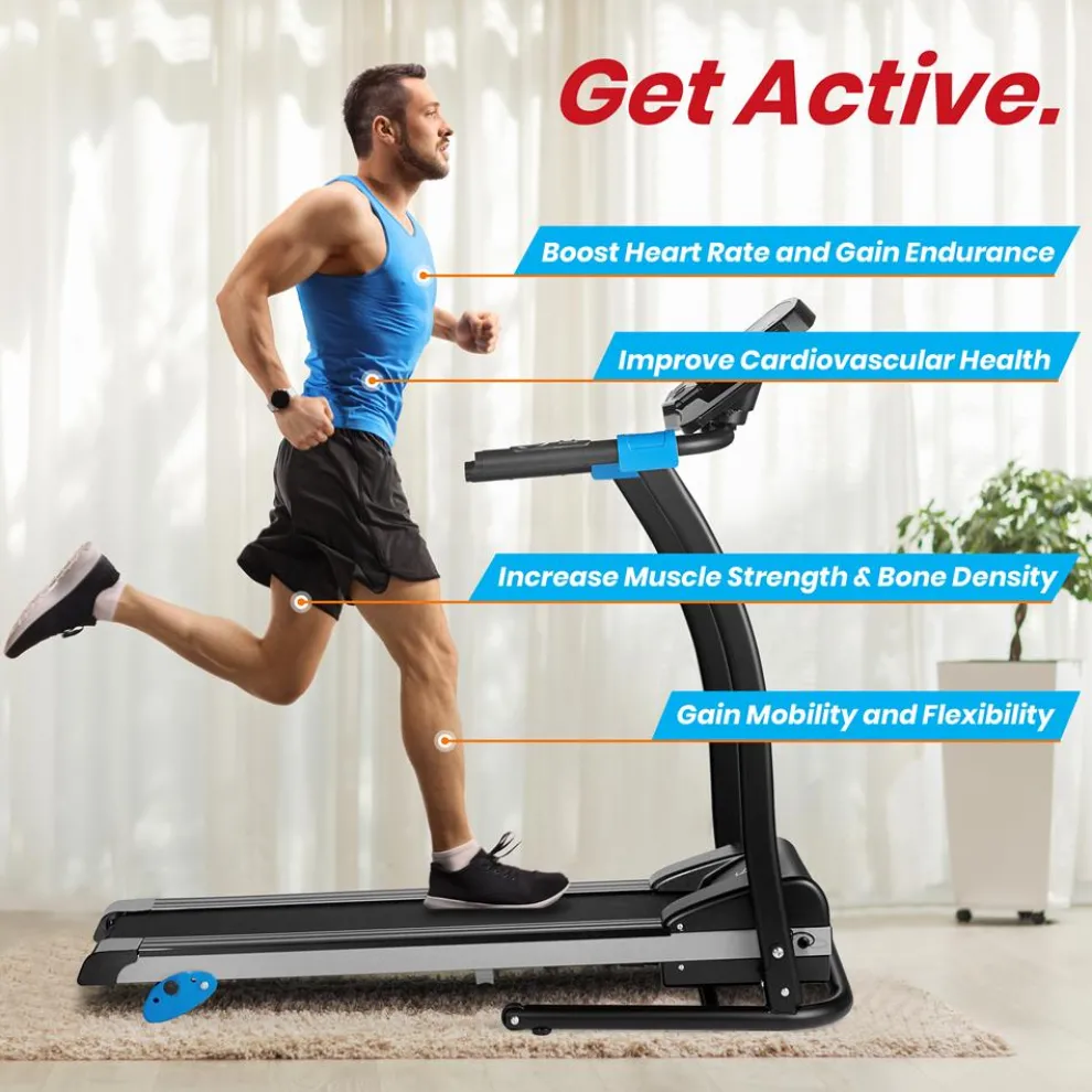 Electric Folding Treadmill, Space-Saving, 1.5 HP, Bluetooth App