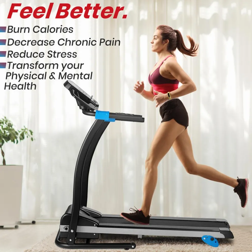 Electric Folding Treadmill, Space-Saving, 1.5 HP, Bluetooth App