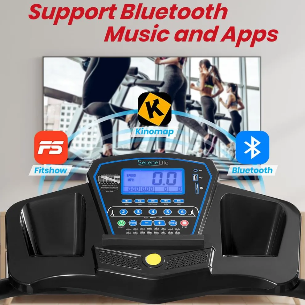 Electric Folding Treadmill, Space-Saving, 1.5 HP, Bluetooth App