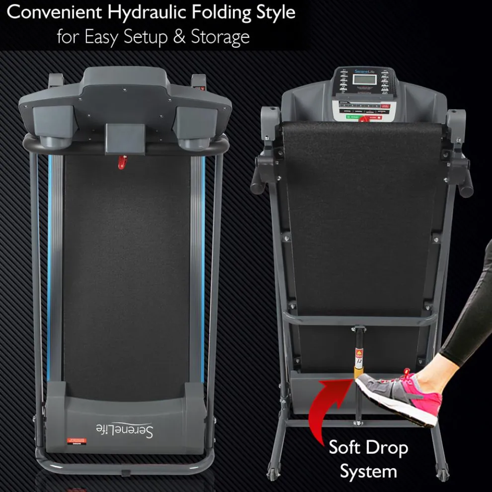 Electric Folding Treadmill, Bluetooth Sync, Manual Incline, Compact Design