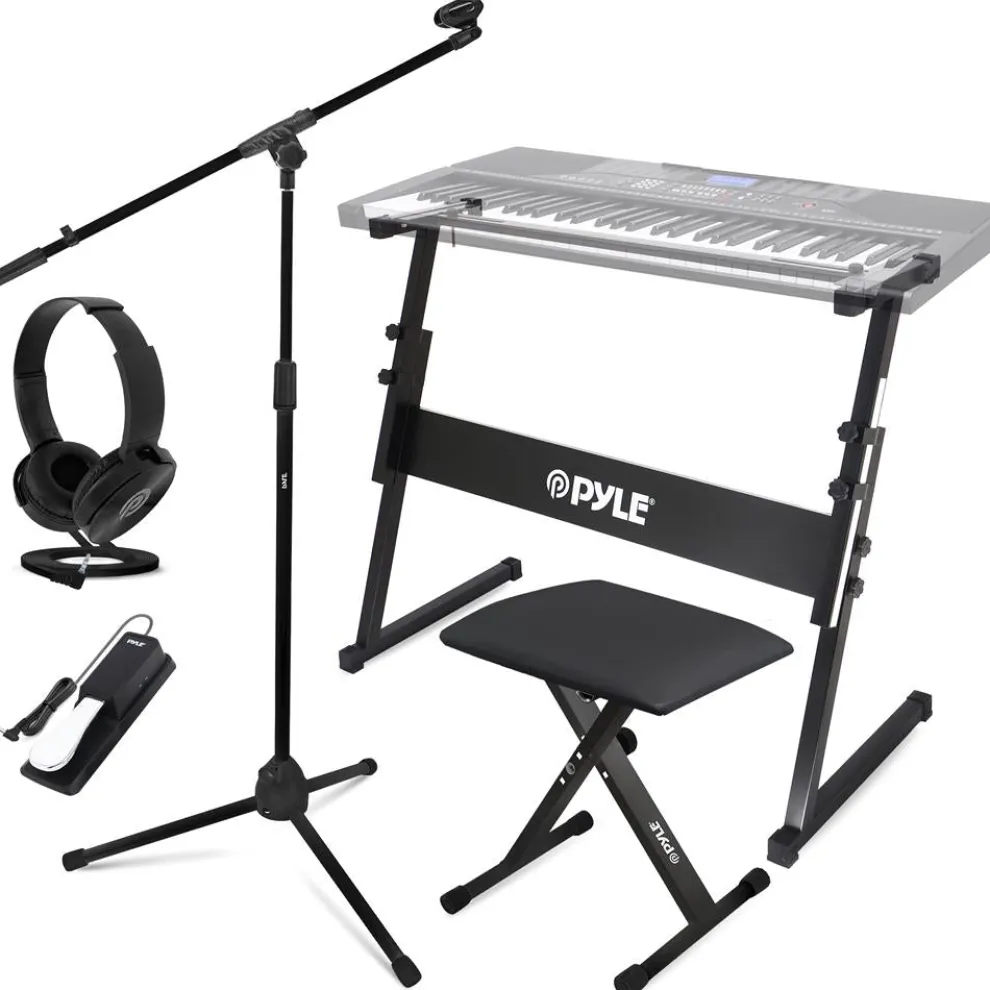 Electric Keyboard Accessory Set, Adjustable Stand, Iron, Black