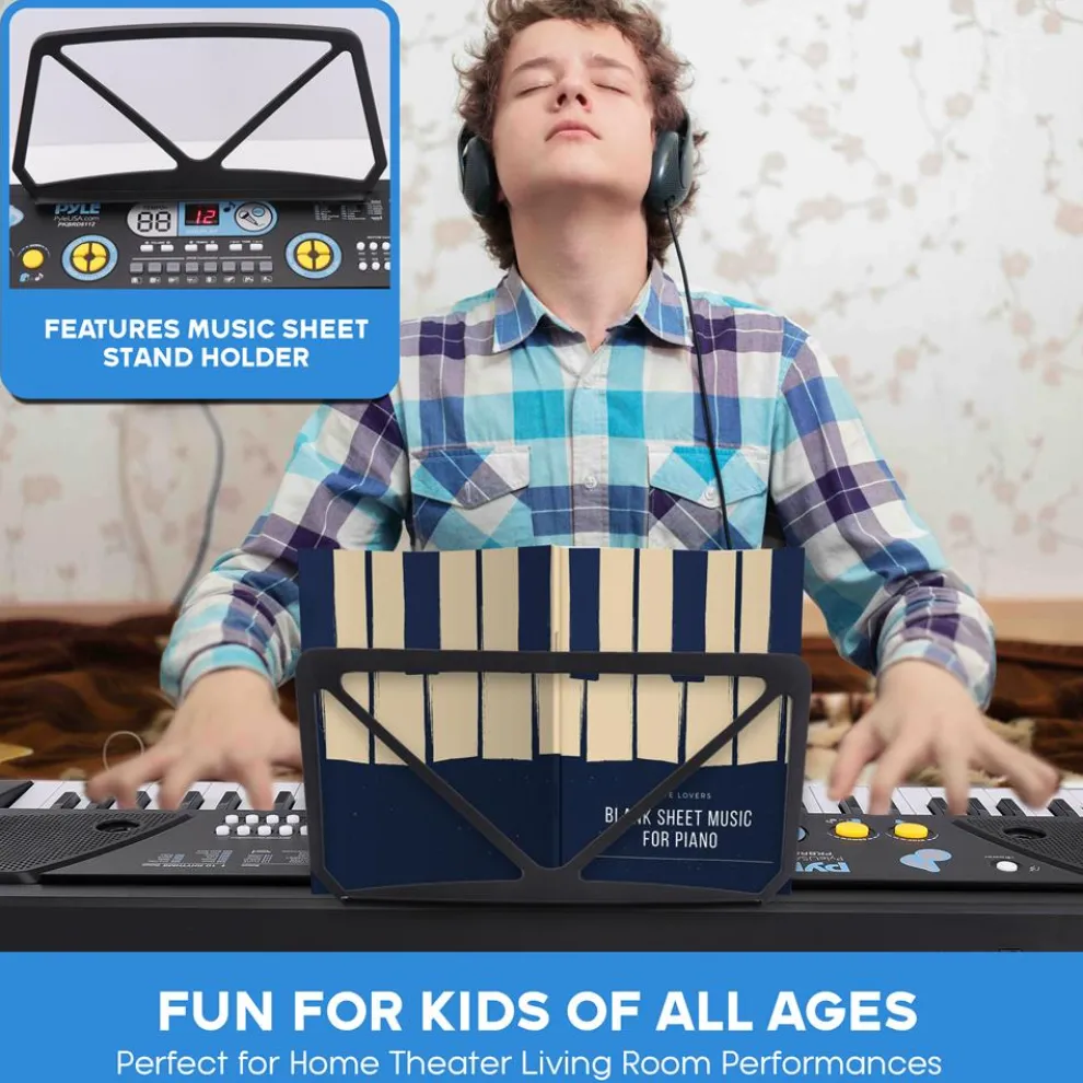 Electric Keyboard 61-Key Portable Karaoke Piano with Mic & Speakers